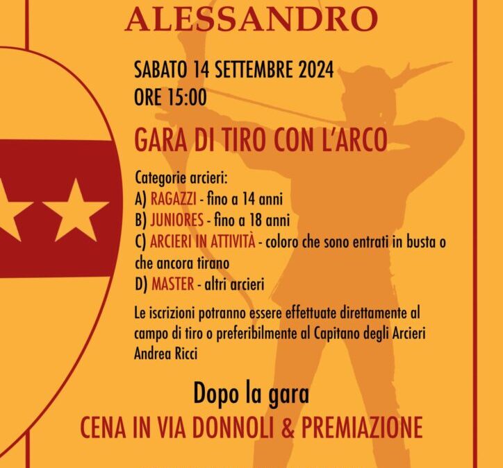 Sabato 14 Settembre dalle ore 15 UNA GIORNATA PER ALESSANDRO